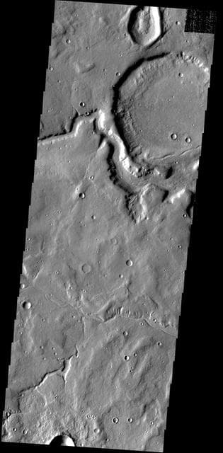 NASA image: Channel & Crater