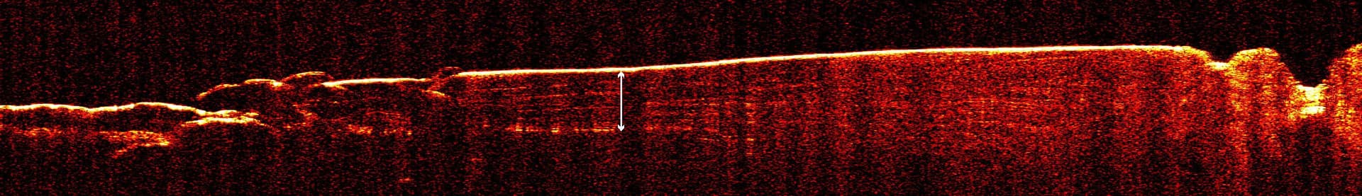 NASA image: Radar View of Layering near Mars South Pole, Orbit 1360
