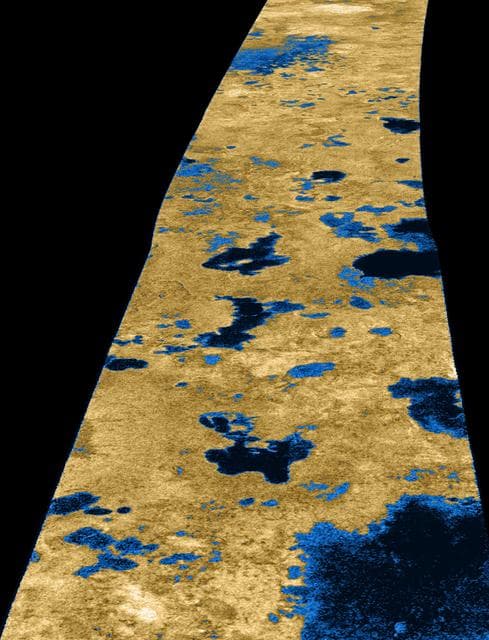 NASA image: Liquid Lakes on Titan