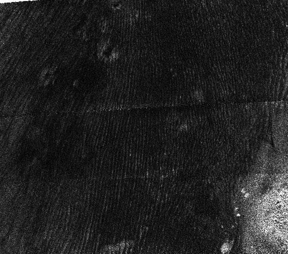NASA image: Titan Dunes over Possible Craters T23