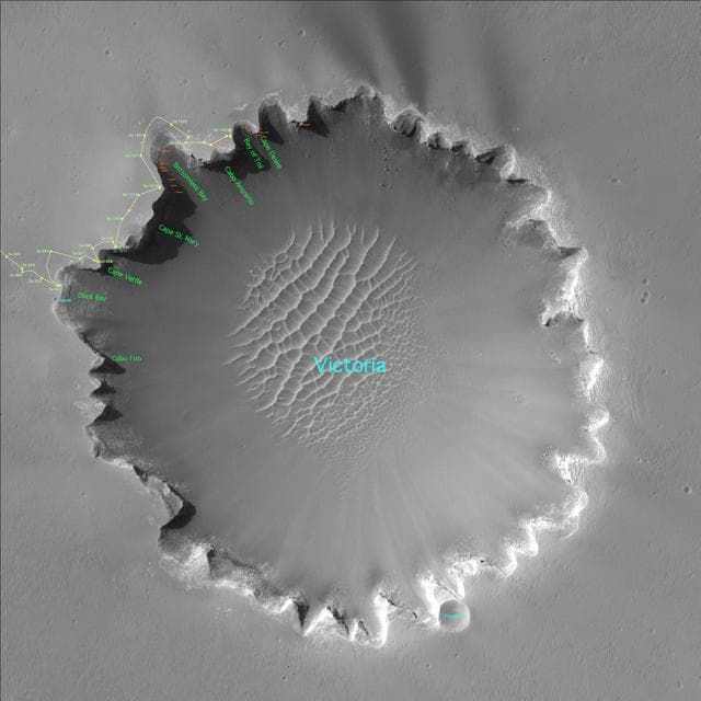 NASA image: Satellite View of Opportunity Journey around Victoria Crater