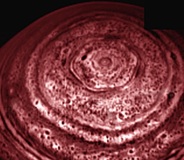 NASA image: Saturn Active North Pole