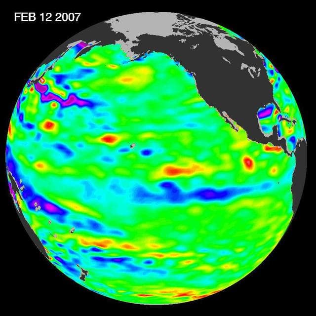 NASA image: Pacific Shows Signs of Morphing From Warm El Nino To Cool La Nina