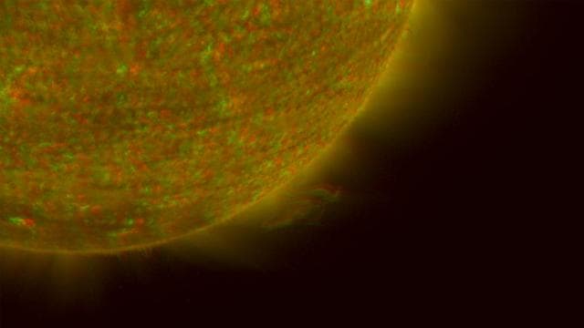 NASA image: Right Limb of the South Pole of the Sun, March 18, 2007 Anaglyph