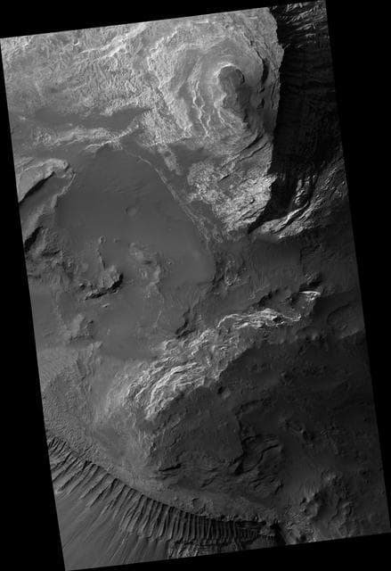 NASA image: Fine Layered Deposits Near Capri Mensa