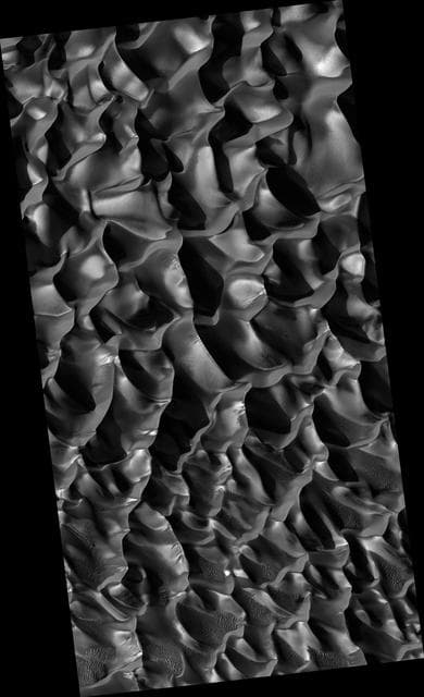 NASA image: Winter View of Dunes in Proctor Crater