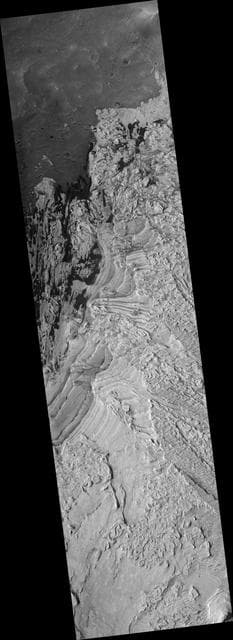 NASA image: Layers in Becquerel Crater