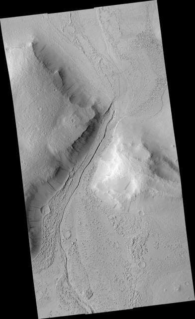 NASA image: Narrow Trough in Tartarus Colles