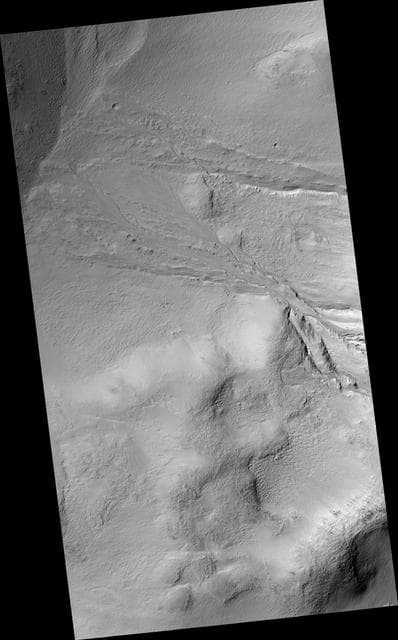 NASA image: Gullies in Wirtz Crater