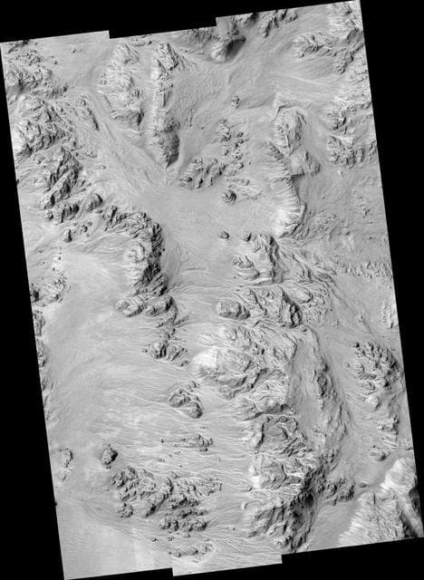NASA image: Alluvial Fans in Mojave Crater: Did It Rain on Mars?