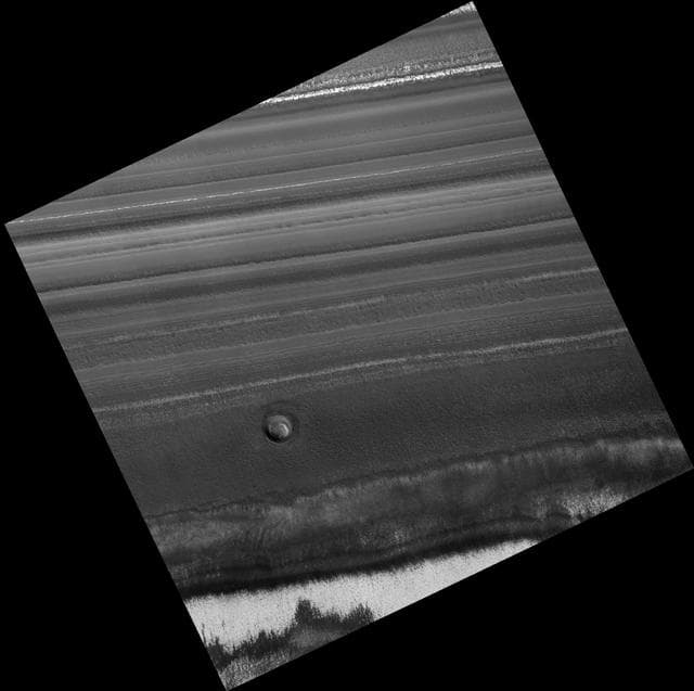 NASA image: Fresh Crater in North Polar Layered Deposit