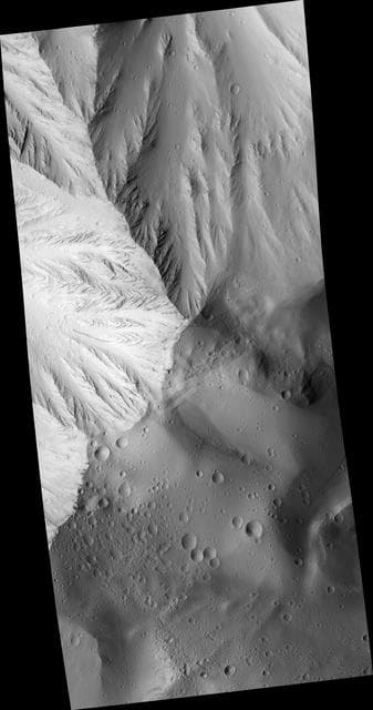 NASA image: Layers in Olympus Mons Basal Scarp
