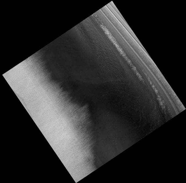 NASA image: Crater in North Polar Residual Cap
