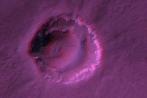 NASA image: Stereo Anaglyphs of Ada Crater