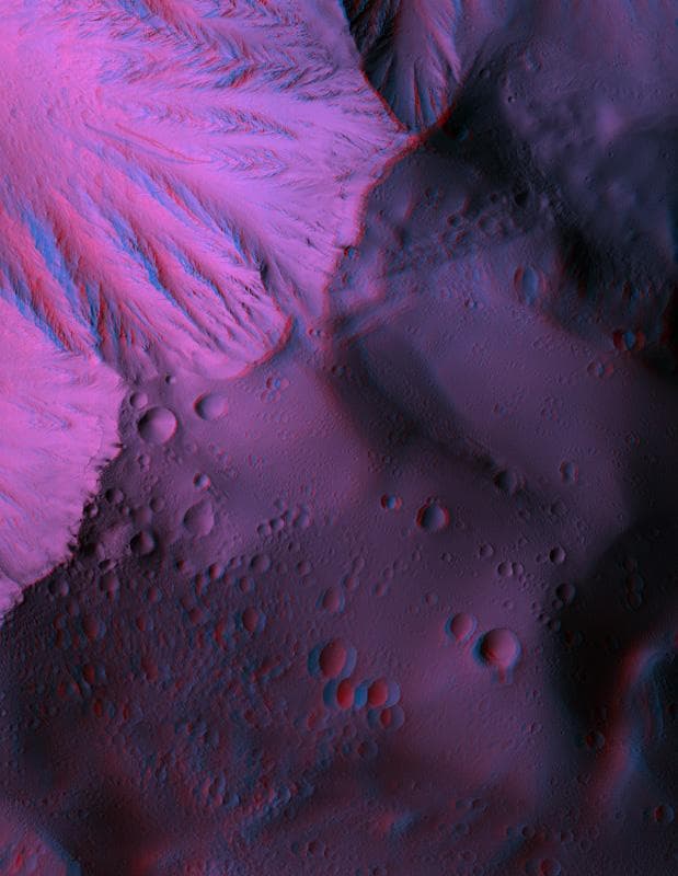 NASA image: Anaglyph of the Basal Scarp of Olympus Mons Volcano