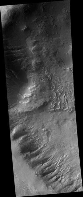 NASA image: Gully Grab Bag in Crater Wall in the Terra Sirenum Region