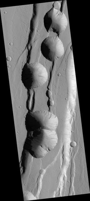 NASA image: Pit Craters of Tractus Catena