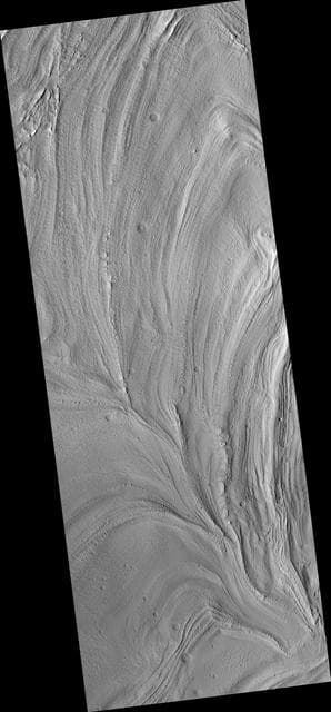 NASA image: Glacier-Like Flow on Arsia Mons Flank