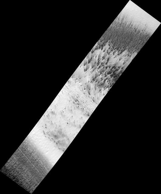 NASA image: Dust Fans on the Seasonal Carbon Dioxide Polar Cap