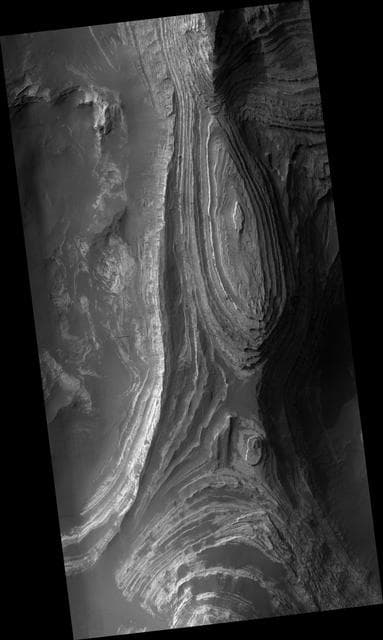 NASA image: Layers in Terby Crater