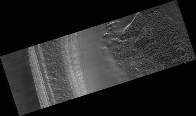 NASA image: Craters on South Polar Layered Deposits