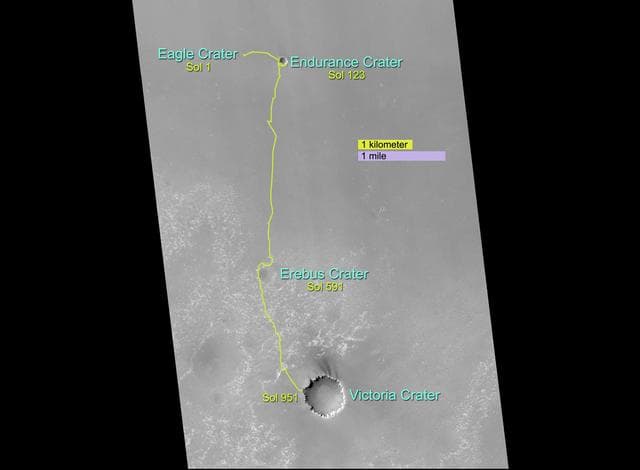 NASA image: Opportunity Path, Sol 1,215
