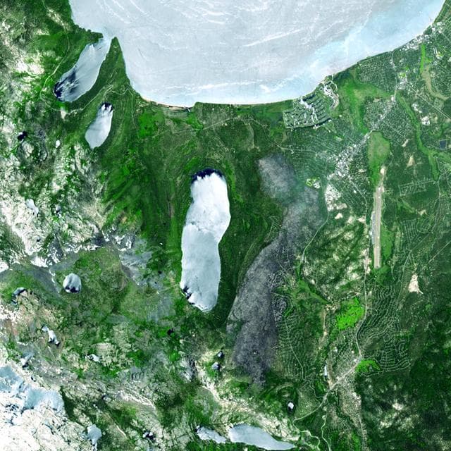 NASA image: Fire near South Lake Tahoe, California