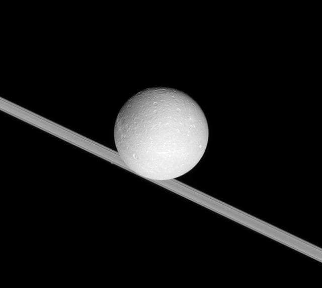 NASA image: Inclined Dione