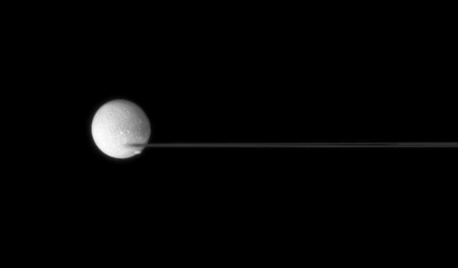 NASA image: Crossing Dione