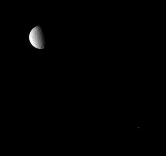 NASA image: Tethys and Calypso