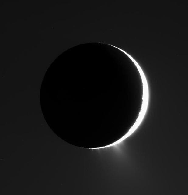 NASA image: Icy Jets Aglow