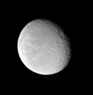 NASA image: Wisp-covered Rhea