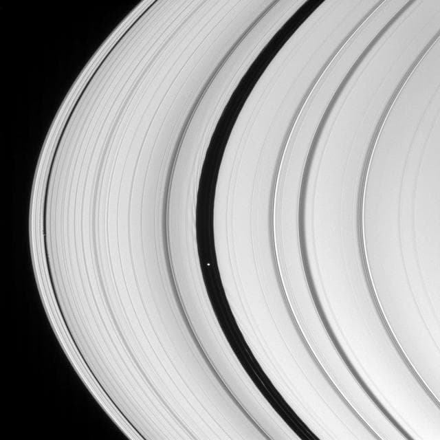 NASA image: Daphnis and Pan