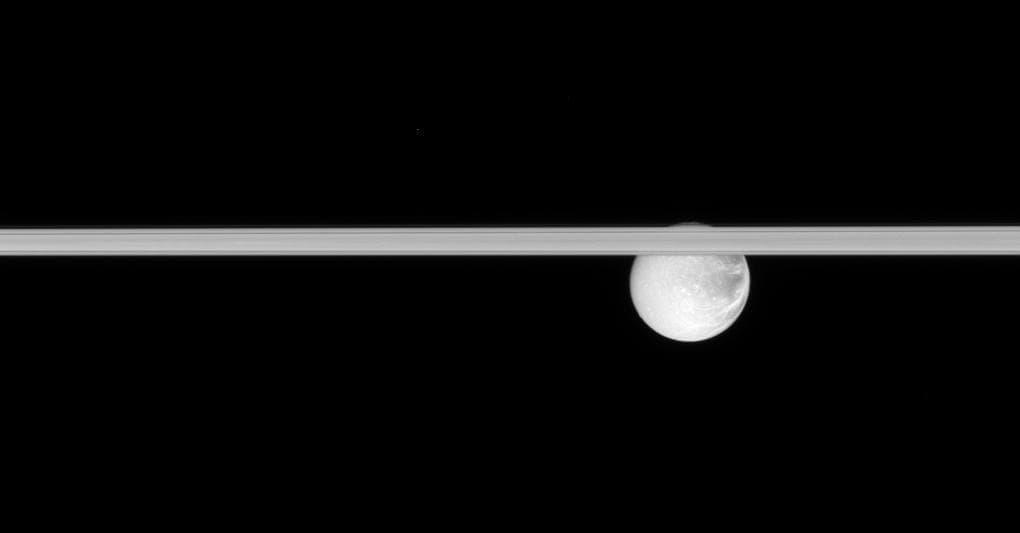 NASA image: Hiding Dione