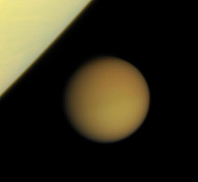 NASA image: Titan Approaches Saturn