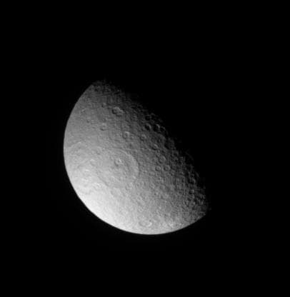 NASA image: Soaring Over Rhea