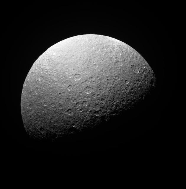 NASA image: South on Rhea