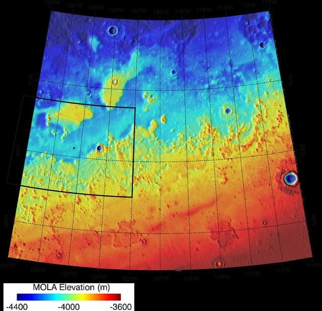 NASA image: Topographical Context of Phoenix Landing Region