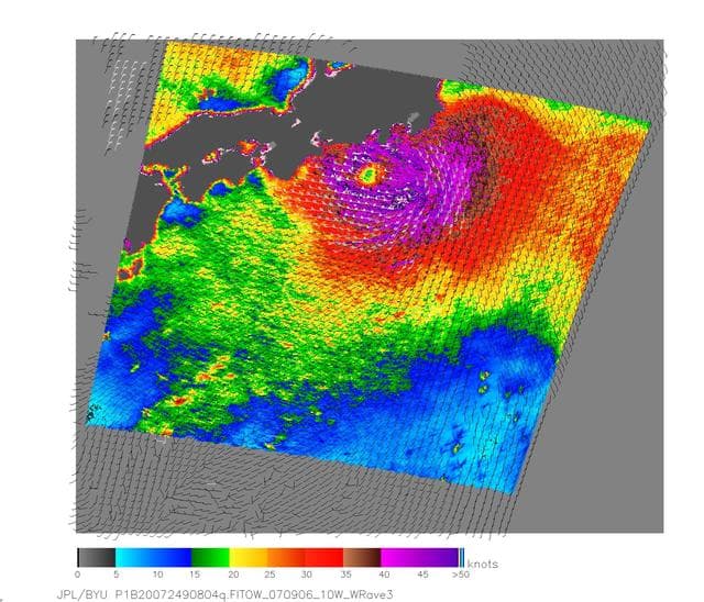 NASA image: NASA Measures Fitow Winds by Satellite