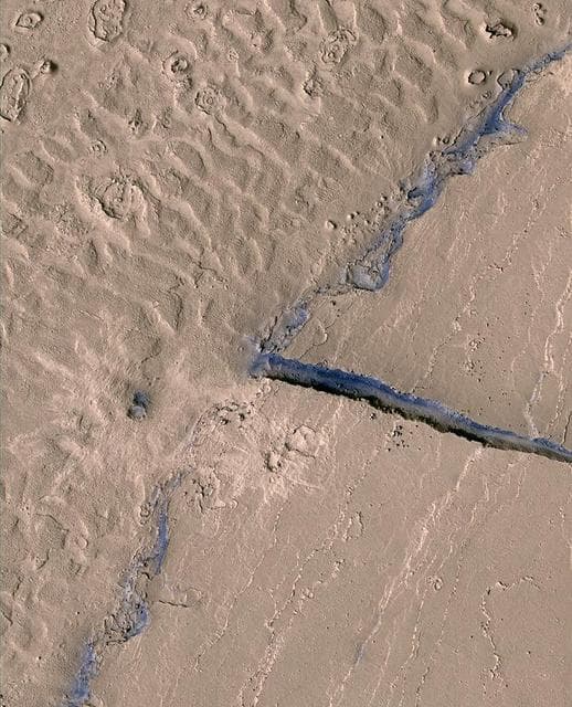 NASA image: Lava-Draped Channel System on Mars