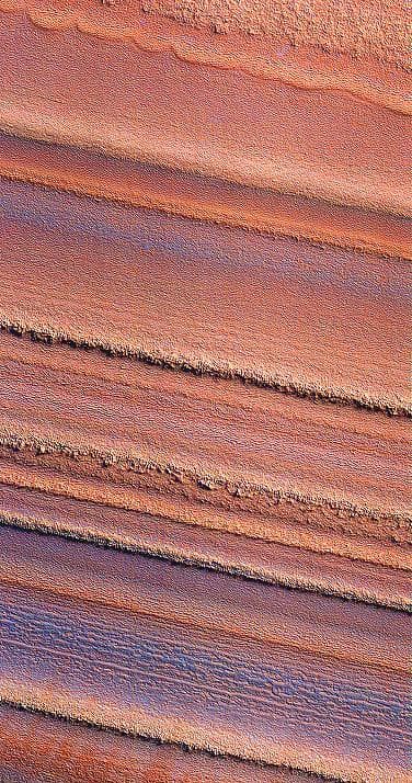NASA image: Layered Ice Deposits near North Pole of Mars False Color