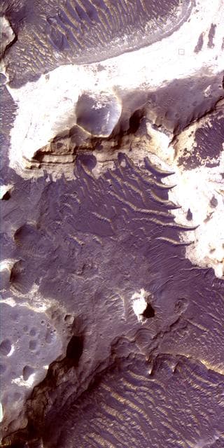 NASA image: Color Image of Layers in Holden Crater, a Candidate MSL Landing Site