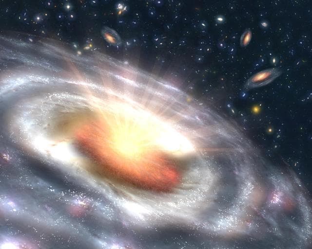 NASA image: Bursting with Stars and Black Holes  Artist Concept