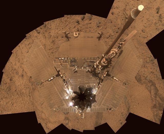 NASA image: Dusty Solar Panels on Spirit