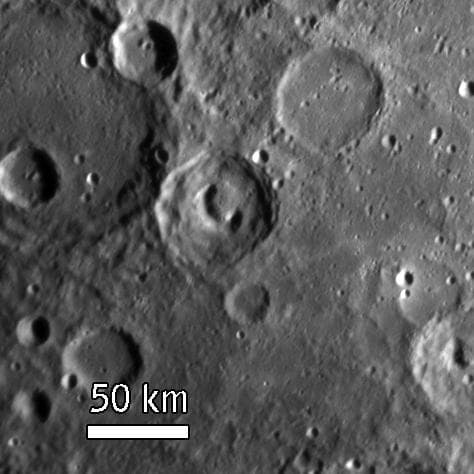 NASA image: MESSENGER Views an Intriguing Crater