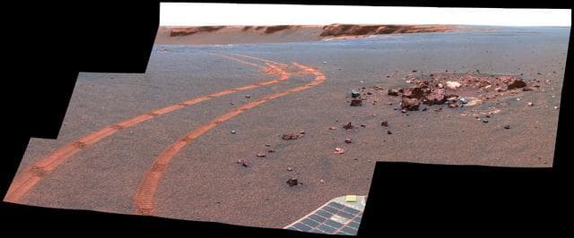NASA image: D-Star Panorama by Opportunity False Color