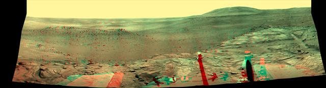 NASA image: Spirit West Valley Panorama Anaglyph