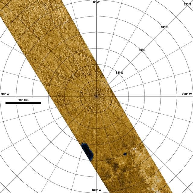 NASA image: Radar Images Titan South Pole