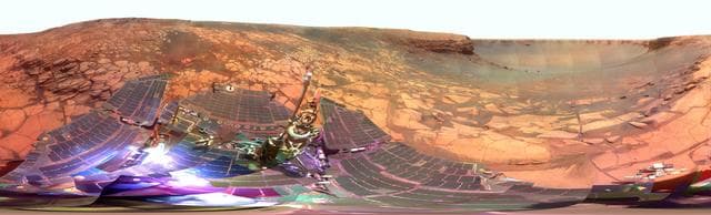 NASA image: Lyell Panorama inside Victoria Crater False Color