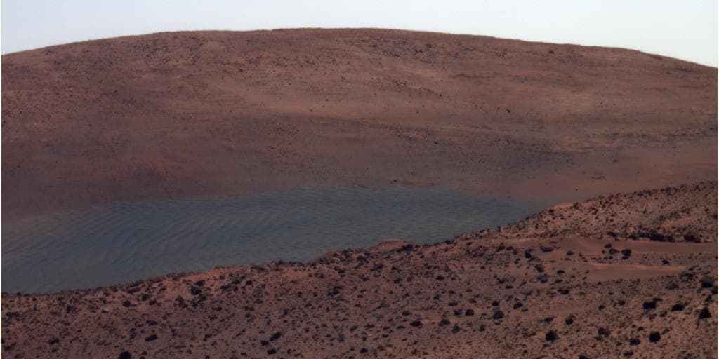 NASA image: View from Spirit Overwintering Position False Color
